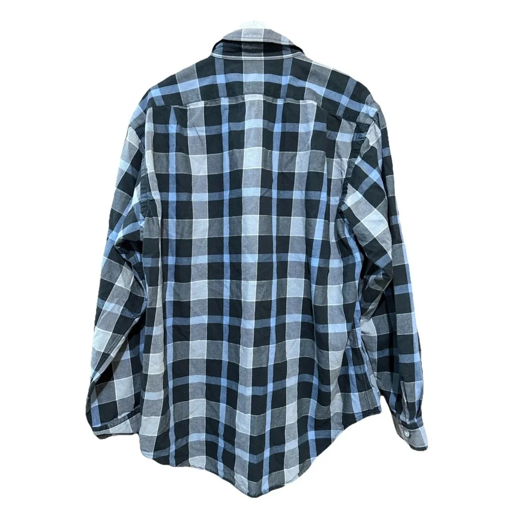 Polo Ralph Lauren‎ Jeans Co Vintage Flannel Shirt Men's Blue Plaid Large